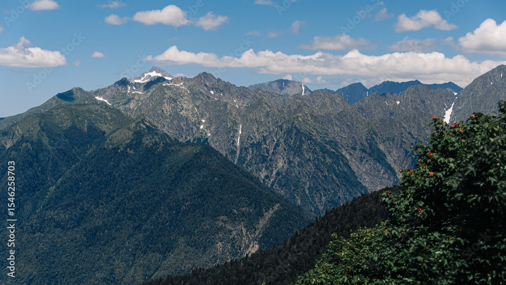 Naklejka premium Landscape photography of the wild nature of the Bzerpensky cornice, Sochi Krasnaya Polyana