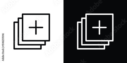 Add icon in black. flat graphic vector icon