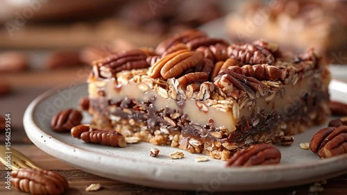 front angle close-up of a single untoasted maple pecan