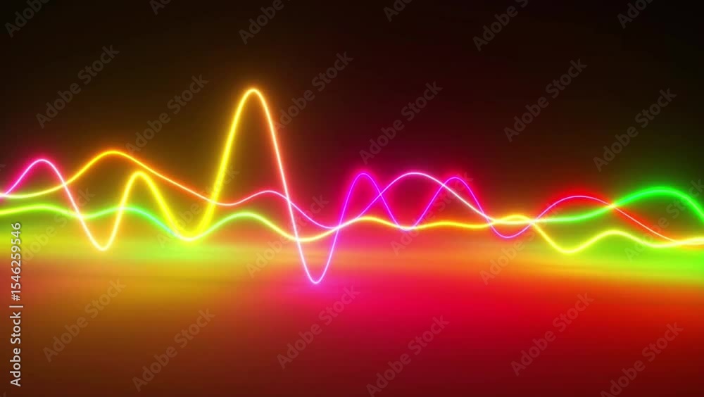 neon equalizer effect with bright and colorful visuals resembling neon lights moving in waves