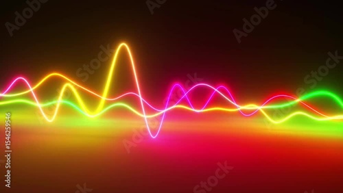 neon equalizer effect with bright and colorful visuals resembling neon lights moving in waves