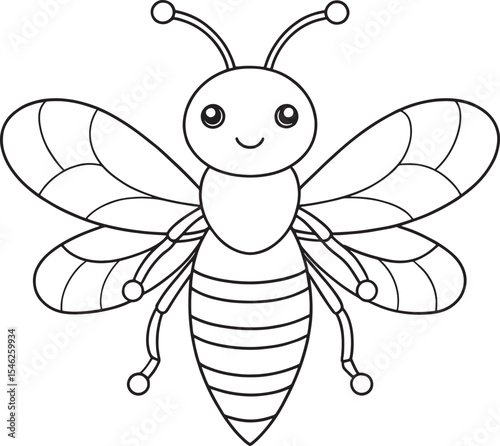 Honeybee coloring design for young children