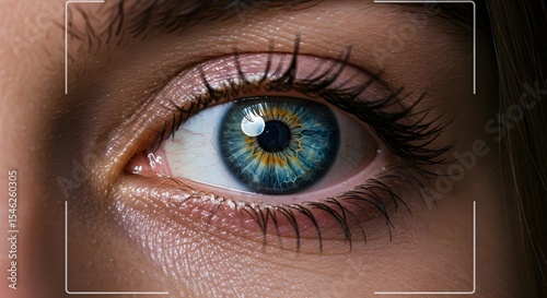 Eye, Iris, Blue eye, Close-up of a Woman's Eye with Striking Blue Iris