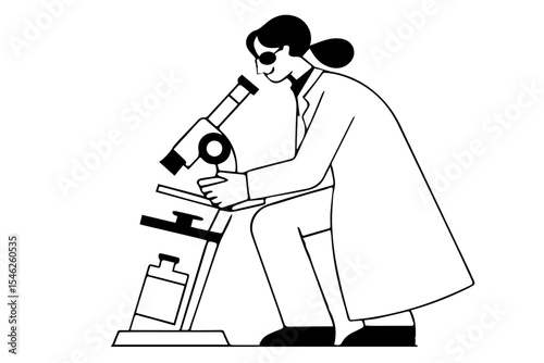 doctor , pathologist working in Lab silhouette