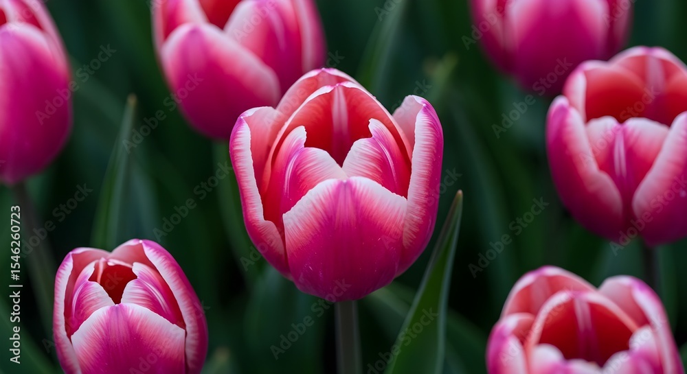Fototapeta premium Tulip, Tulips, Pink tulip, Close-up of Pink and White Tulips