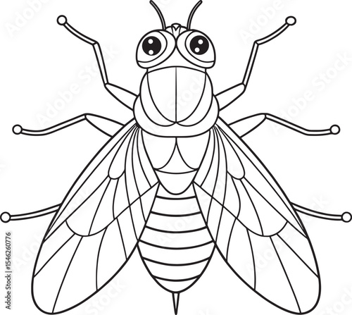 Housefly coloring worksheet for insect lovers