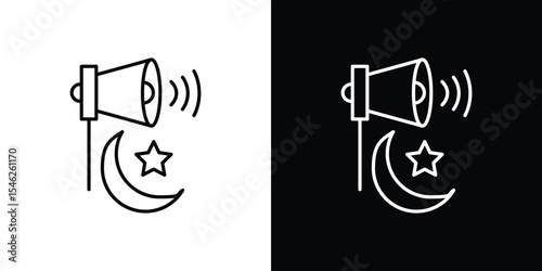 Adzan icon in black. flat graphic vector icon