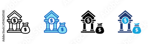 Banking icon Multi Style Vector Illustration 