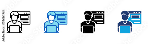 Blogger icon Multi Style Vector Illustration 