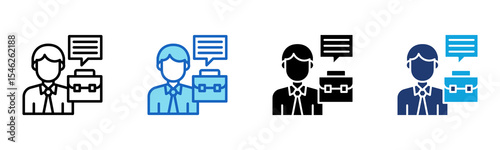 Salesman icon Multi Style Vector Illustration 