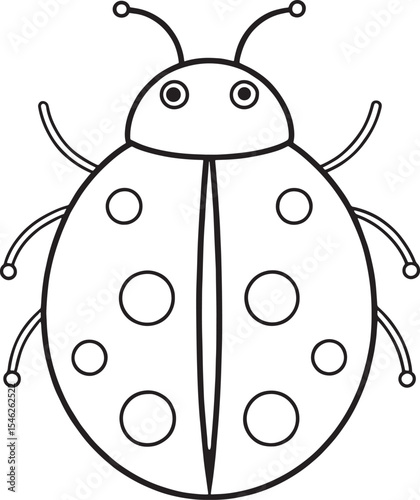 Ladybug bug art for little kids to color