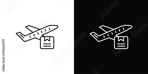 Air delivery icon in black. flat graphic vector icon