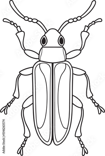 Longhorn beetle coloring fun for learners