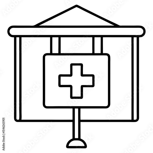 Hospital Direction Icon Outline Vector