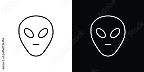 Alien icon in black. flat graphic vector icon