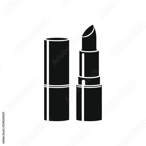 simple lipstick tube silhouette vector icon for beauty and cosmetics a black and white graphic symbol of makeup for a salon or online store