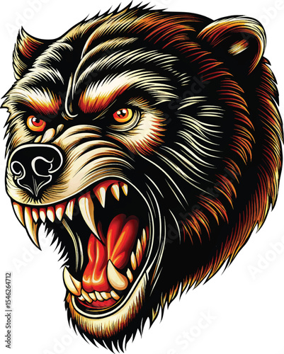 ferocious aggressive angry animal vector design