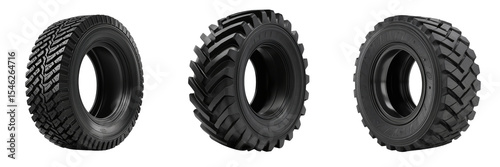 Studio close-up exploring various tire types in automotive industry