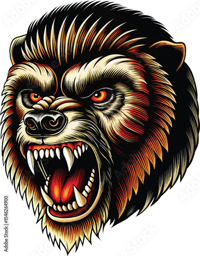 ferocious aggressive angry animal vector design