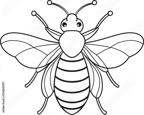 Queenbee preschool insect drawing page