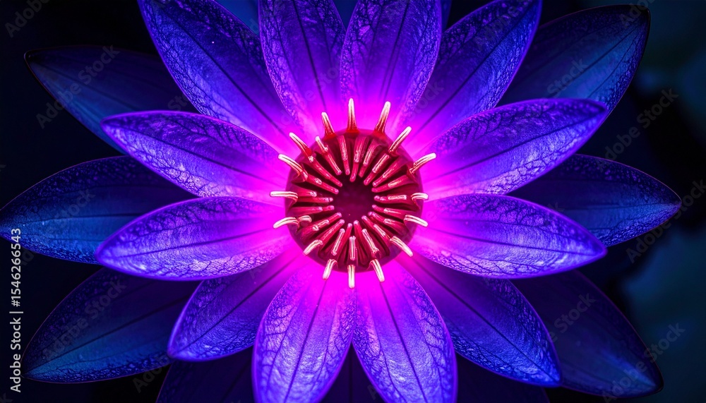 Fototapeta premium Vibrant Purple and Pink Water Lily Blossom Close-Up