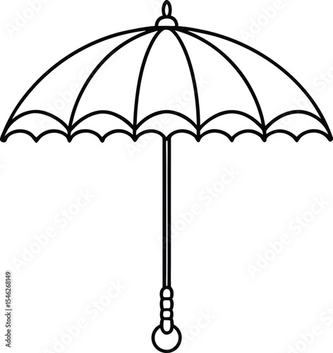 Ornamental Indian ceremonial umbrella in clean line art style