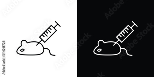 Animal testing icon in black. flat graphic vector icon