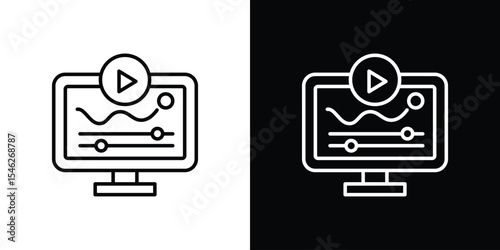 Animation icon in black. flat graphic vector icon
