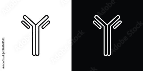 Antibody icon in black. flat graphic vector icon