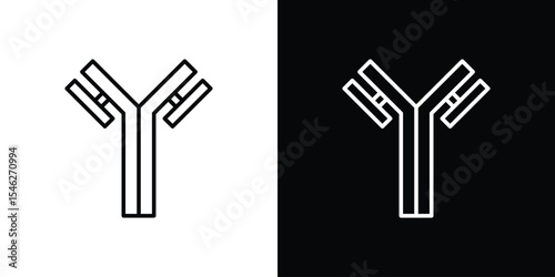 Antibody icon in black. flat graphic vector icon