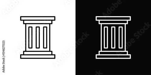 Antique Column icon in black. flat graphic vector icon
