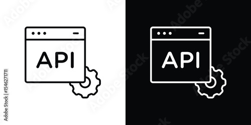 API icon in black. flat graphic vector icon