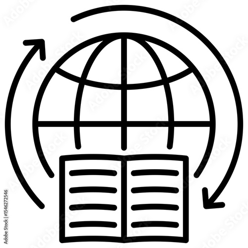 Global Learning Line Icon