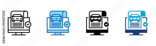 Vin Check icon Multi Style Vector Illustration 