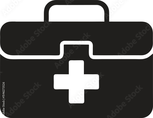 First aid kit bag silhouette, First aid kit bag black vector