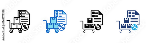 Purchase Order icon Multi Style Vector Illustration 