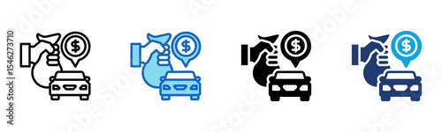 Car Financing icon Multi Style Vector Illustration 