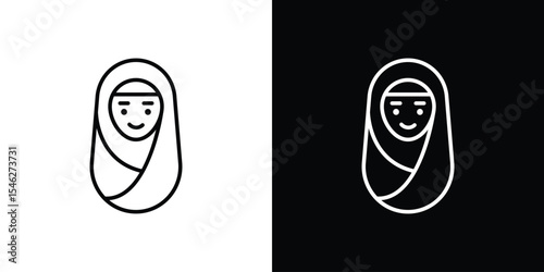 Arab woman icon in black. flat graphic vector icon