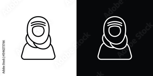 Arab woman icon in black. flat graphic vector icon