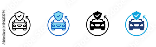 Auto Insurance icon Multi Style Vector Illustration 