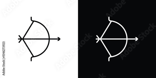 Archery icon in black. flat graphic vector icon