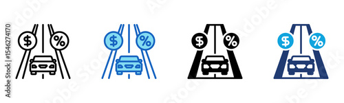 Road Tax icon Multi Style Vector Illustration 