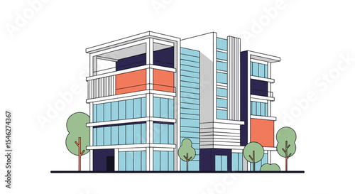 Modern Architecture Sustainable Urban Development Office Building Design Green Space Integration Community