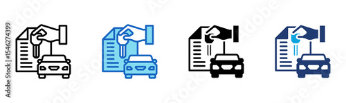 Car Lease icon Multi Style Vector Illustration 