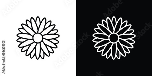 Aster icon in black. flat graphic vector icon