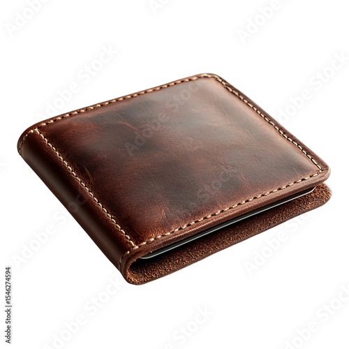 leather wallet isolated on white photo