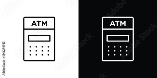 Atm icon in black. flat graphic vector icon