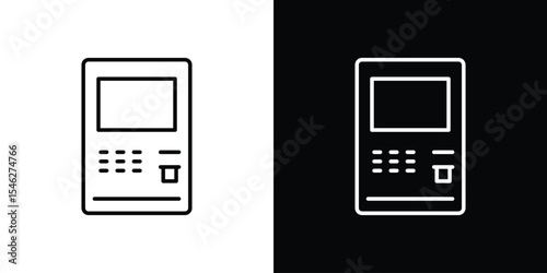 Atm icon in black. flat graphic vector icon