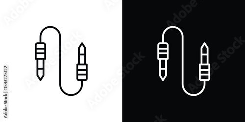Audio Cable icon in black. flat graphic vector icon