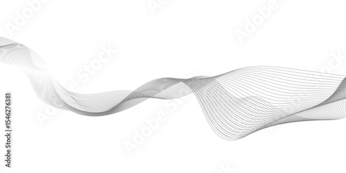 abstract wave element for design, technology line stripe isolated science digital flowing black line,  White black color halftone spotted background.
